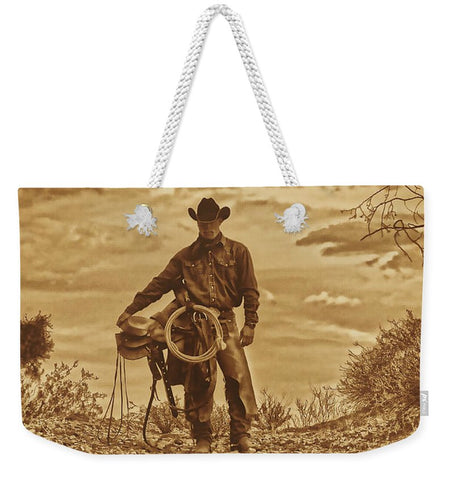 Sepia Cowboy Weekender Tote bag