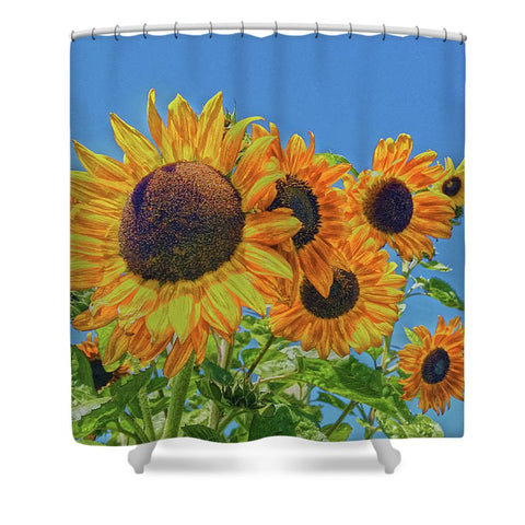 Sun and Flower Conversation Shower Curtain
