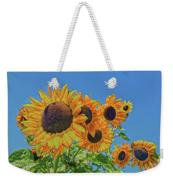 Sun and Flower Conversation Weekender Tote bag