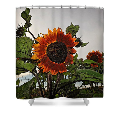 Sunflowers and Storm Shower Curtain