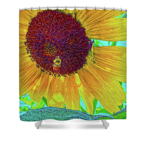 The Sunflower and The Bee Shower Curtain