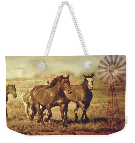 Wild Horses and Windmills Weekender Tote bag